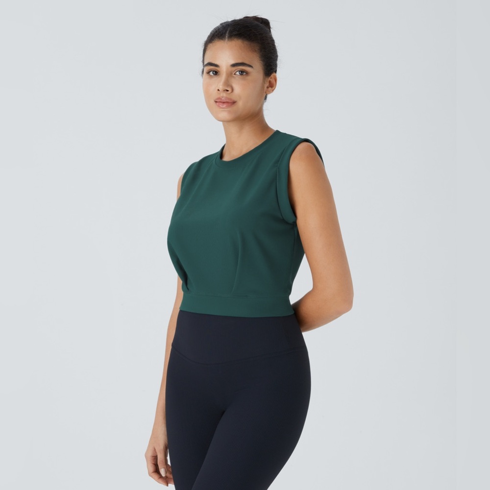 ⭐️PROMOTIONAL⭐️ Patitoff Flow Pet Hair Resistant Sleeveless Cropped Tank‎ Top - Picture 4 of 7